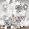 KARLURE Luftballons Silber Weiß Grau,Silber Weiß Luftballon Girlande Kit für Geburtstag Hochzeit Deko Taufe Babyparty Taufe Party Graduierung Party Dekoration