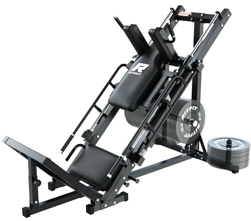 RitFit Leg Press Hack Squat Machine, Professional Adjustable Leg Press Machine for Home Gym with Linear Bearing, Full Lower Body Workout with Weight Storage