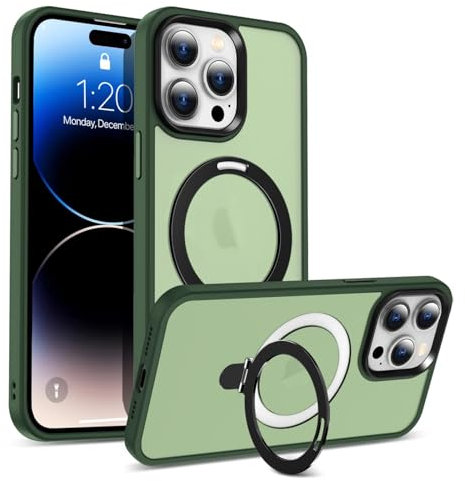 Verco Magnetischer Ring Ständer für iPhone 12 Pro Max Hülle, kompatibel mit MagSafe Stoßfest Luxury Translucent Handy Case für iPhone 12 Pro Max Schutzhülle