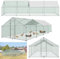 SAILUN Hühnerauslauf Outdoor mit Schloss 3x8x2m Hühnerkäfig & Haus Schwerlast Verzinkter Stahlrahmen Beschichtetes PE Schattendach Geeignet für Hühner Enten Hunde Kaninchen Hühner Kleintiere