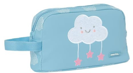 Safta PREESCOLAR NUBE - Porta Desayunos Termo, Tejido Reciclable, Portatodo, Calidad y Máxima Resistencia, Porta Comida, Recreo, 21.5x6.5x12 cm, Color Azul Pastel