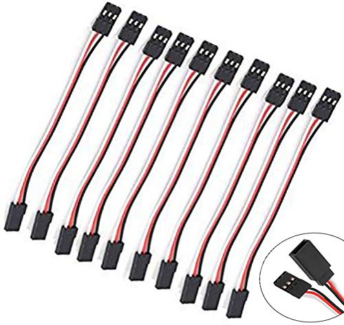 Maihuijia 10pcs 50cm JR Male to Female Servo Cable Extension Cord Lead Futaba Extension Cable (JR Male to Female)