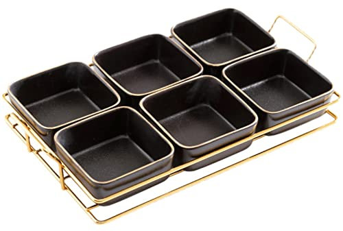 TERPCO Hermosos platos de porcelana rectangulares para postre/ensalada, pequeños platos de cerámica para frutas, ensaladas, aperitivos de sushi
