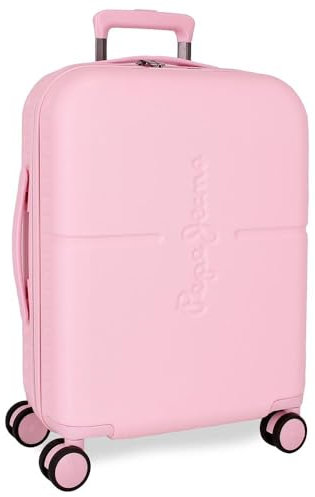 Pepe Jeans Highlight - Valigia da cabina rosa, 40 x 55 x 20 cm, rigida ABS, chiusura TSA integrata 37 l, 2,76 kg, 4 ruote doppie bagaglio a mano by Joumma Bags, Rosa, Valigia cabina