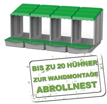 MeineHennen Hühner Legenest/Abrollnest aus robustem Kunststoff zur Wandmontage, erschafft einen sicheren Sammelbereich für gelegte Eier, mit integrierter Klappe, LxHxB 51,5 x 46,5 x 112,1 cm