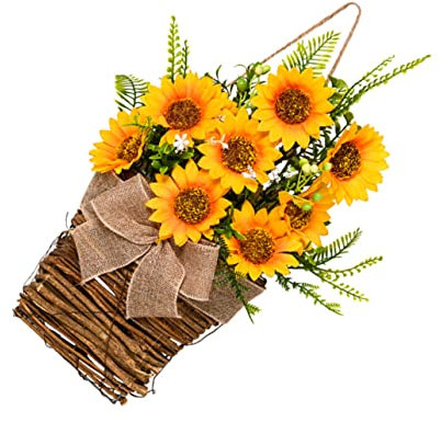 ABOOFAN Artificial Sunflower Garland Fake Wreath Front Door Decor Diy Wreath Spring Summer Home Decor