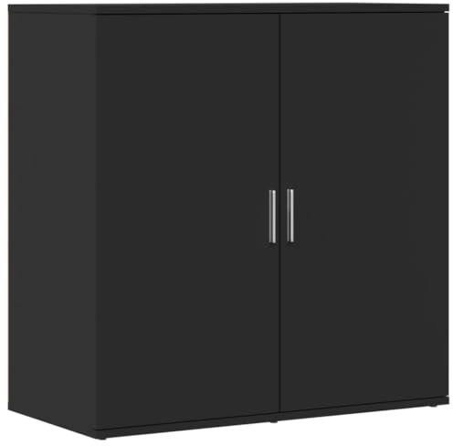 vidaXL Sideboard, Kommode mit Stauraum, Beistellschrank für Wohnzimmer Küche Flur, Anrichte Schrank Highboard, Modern, Schwarz Holzwerkstoff