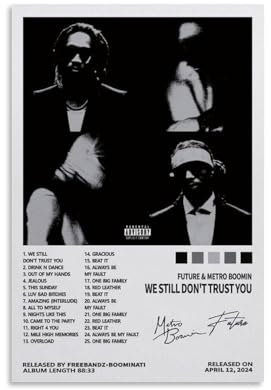 Future Poster, Rapper-Album, Leinwand, Wandkunst, dekoratives Wohndekor, Gemälde für Wohnzimmer, Schlafzimmer, 30 x 45 cm, ungerahmter Stil