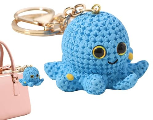 Oktopus-Schlüsselanhänger für Kinder, Oktopus-Schlüsselanhänger für Frauen, -Geldbörsen-Charm-Schlüsselanhänger, Aorable Harz-Rucksack-Anhänger, stilvoller Meerestier-Schlüsselhalter für Mädchen, un