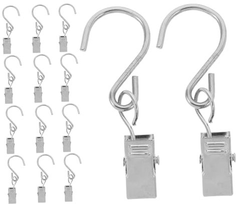 ROMISBABA 20stücke Haken Clips Für Lichterketten Und Vorhänge Rostfreie Metallhaken Für Outdoor-anwendungen Für Terrassen Gartenpartys Und Campingdekorationen