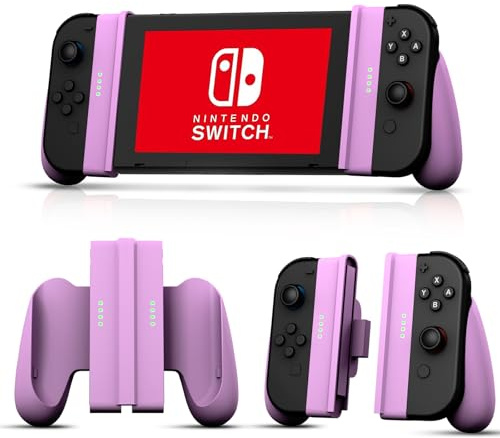 NBCP Joy-Con-Komfortgriff für Switch, Switch-Controller 2-in-1-Joy-Con-Griff Schutzhülle für Switch Joy-Con/OLED-Controller, einzigartiges abnehmbares Design für linke und rechte Joycon (Lila)