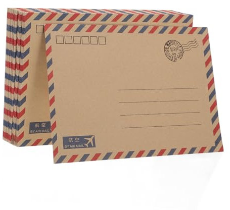 Sewroro 48stücke Kraftpapier Briefumschläge Vintage Umschläge Aus Kraftpapier Für Grußkarten Und Liebesbriefe Liniertes Briefpapier-set Mit Umschlägen Für Korrespondenz Und Partyeinladunge