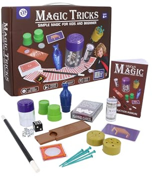 Henbrandt Single Children’s Jumbo Magic Set with 135 Tricks and Instruction Booklet Easy Magician’s Kit for Kids Magic Card Tricks Birthday Presents for Boys and Girls