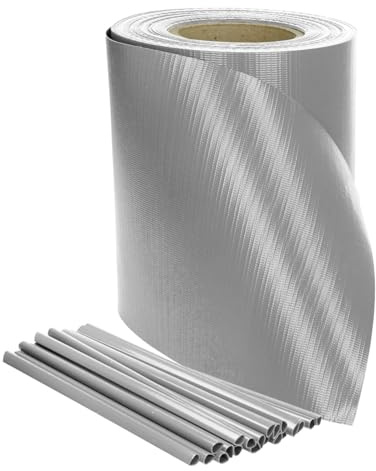 DVAURLIAN Sichtschutzstreifen Zaun 35 m x 19 cm inkl. 20 Clips, PVC Sichtschutz Zaunfolie für Doppelstabmatten, Gartenzaun (Grau)