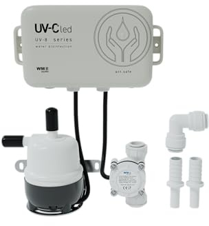 WM aquatec UV-8 act | Chemiefreie UV-C LED Wasserdesinfektion, mit Funktionsüberwachung, Meldeeinheit & Durchflusssensor | Ideal für Camping & Caravaning | für Camping & Caravaning