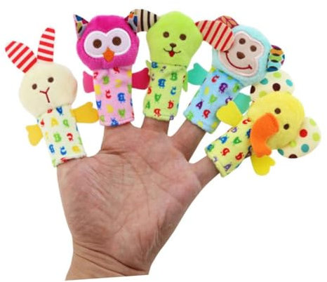 TOYANDONA 5stücke Fingerpuppen Set Mit Plüsch Tieren Für Junge Mädchen Geschichtenerzählspielzeug Hausspielzeug Tier Fingerpuppe Für Kleinkinder