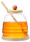 APOMOONS Honey Jar with Dipper and Lid, 300ml Glass Honey Pot with Dipper Set, Glass Honey Containers for Storing and Dispensing Honey