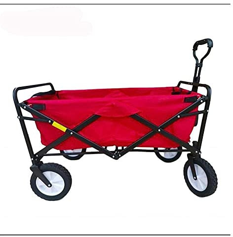 CCKUYT Handwagen, Gartenwagen, Klappwagen, Gartenwagen, Outdoor-Wagen, 4 Räder, robust, faltbar, Handwagen, Wagen, Mehrzweckwagen
