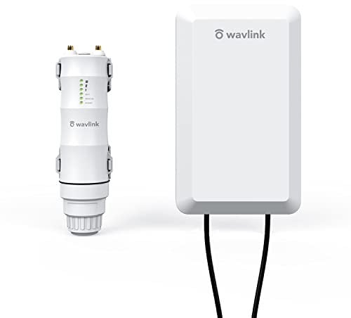 WAVLINK PtP/PtMP Wireless Bridge 2.4GHz 300Mbps, 1.5km Point to Point Wireless Bridge, 100m Active/Passive PoE, 2 Built-in Directional Antennas, Weatherproof Enclosure