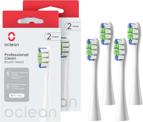 6 Pack Replacement Toothbrush Heads Compatible with Oclean Electric Toothbrushes, Eco-Friendly Biodegradable Brush Heads with Dupont Bristles & Colour-Fading Indicator, Grey