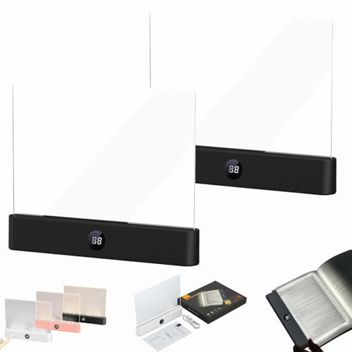 Dewppxi Smart LED Book Light, Tragbare Flaches Buchlicht, Intelligente LED Buchlampe, Augenschutz Leselicht Buch Buchseite Licht Mit 3 Farben und Timer, Zum Lesen Im Bett Bei Nacht (Schwarz-2 Stück)