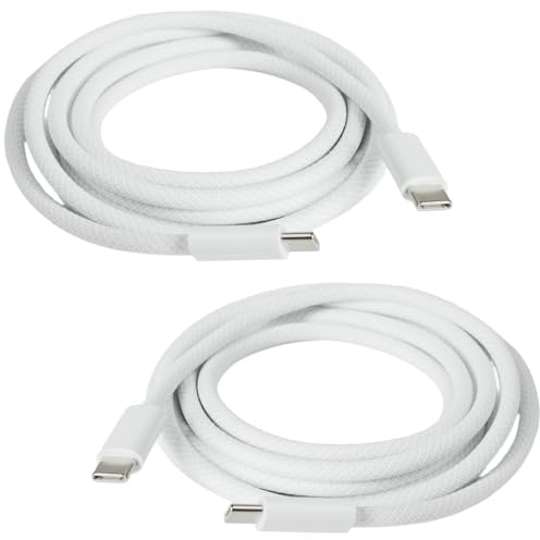 2 Piezas Cable USB C 240W 2m PD Carga Rápida, Cable USB C a USB C Trenzado de Nylon, Cable Tipo C para Móvil, Portátil, Tablet, Compatible con iPhone 16 15, Samsung Galaxy, MacBook Pro/Air