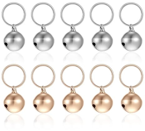 RAHHLIZS 10 Stück Katzenglöckchen Glöckchen Laut Glocke für Katzenhalsband | Kleine Glocken Hundeglocken Haustier Glocken Kleines Hundehalsband mit Glöckchen für Kleinkatzen und Hunde