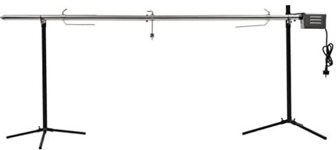 Ziaphsol Spiedo automatico con motore in acciaio inox, 207 x 45 x 81 cm, per barbecue elettrico, arrosto in giardino, balcone, terrazza, 40 kg, IPX4 Outdoor