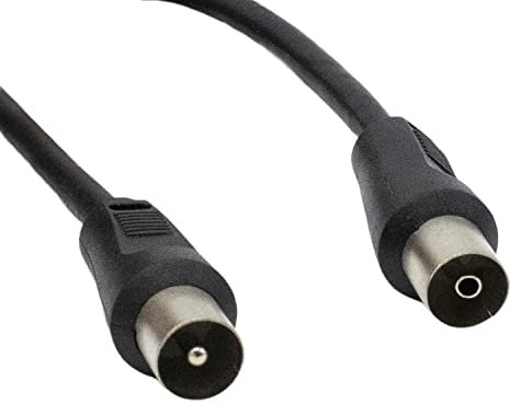 CABLEPELADO Cable Antena TV Macho Hembra Recto | Cable coaxial Antena de TV | Cable Antena TV Compatible televisión, decodificador, Tomas de TV | 75 Ohm | Negro | 1.50 Metros