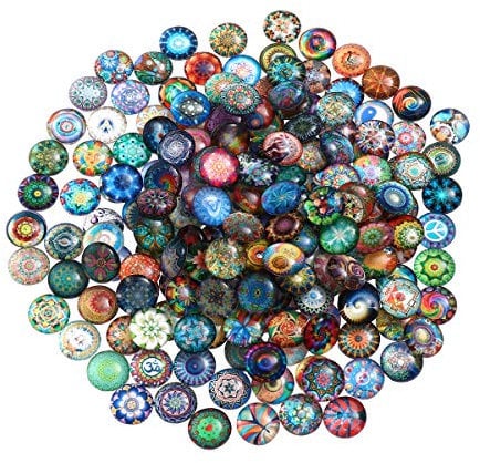 ULTNICE 200 stücke Runde Glasmosaik Fliesen Mixed Mosaik Glas Stücke für DIY Handwerk Schmuck Machen 10mm