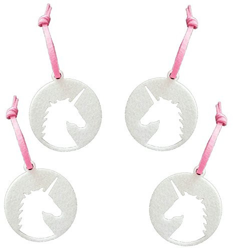 EinhornLiebe Weihnachtsschmuck Filzanhänger Einhorn 4 Stück 6x6 cm weiß Weihnachtsdeko
