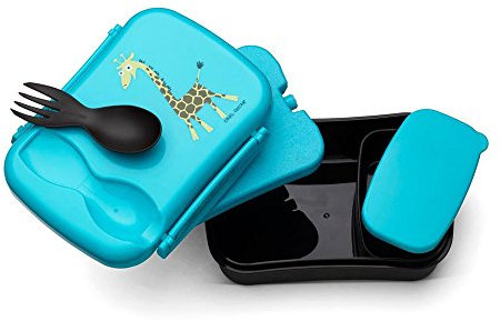 Carl Oscar Nice Box Kids - Bento Box Brotzeitdose Lunchbox mit Kühlakku hält mehrere Stunden kühl, 17 cm x 12,5 cm x 6,3 cm in Türkis