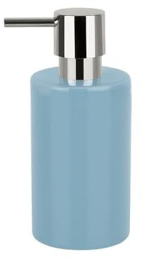 Spirella Kollektion Tube, Seifenspender 7,0 x 7,0 x 16,0 cm, Steingut, Blau