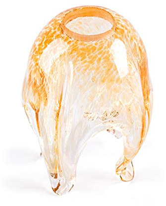 Glas Lampenschirm Florentiner Ersatzglas G9 Lochmaß Fassung ø 23mm gold Glasblüte Blumenglas