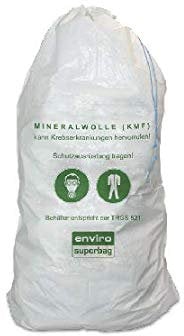 10x Asup KMF-Sack/Mineralwollsack 140 x 220 cm beschichtet - hochwertige Ausführung mit Kordel gemäß TRGS 521