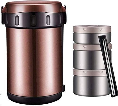 NOBLJX 1.8L Thermal Lunch Box, Stainless Steel, Vacuum Insulated, Leak-Proof, 3 Tiers, Portable, 12 Hours Hot, 8 Hours Cold, Minimalist Style