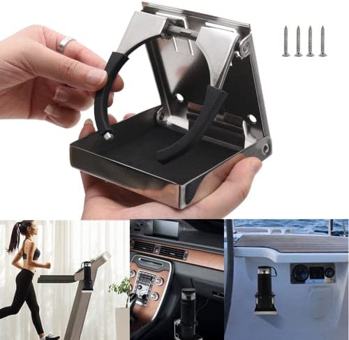 Geloo 1 Stück Edelstahl Einstellbare Folding Cup Getränkehalter Ständer Halterung Universal für Marine Boots Auto LKW