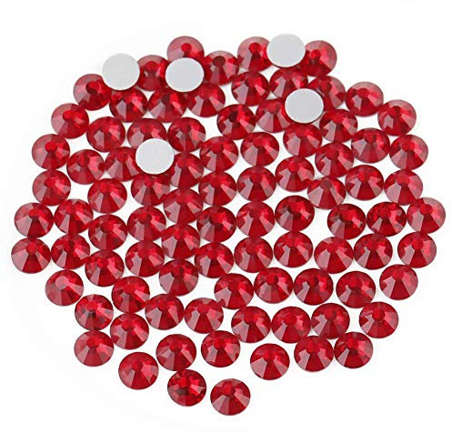 Beadsland 1440 PCS Flat Back Crystal Rhinestones Round Gems for Nail Art and Craft Glue Fix,Dark Siam (SS20(4.6-4.8mm))