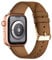 QAZNZ Leather Straps for Apple Watch Strap 44mm 45mm 49mm 42mm, Men Women Replacement Genuine Leather Strap for Apple Watch Series 9 8 7 6 5 4 3 2 1 & iWatch SE,Ultra (42mm,Brown/Rose gold)
