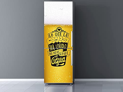 Oedim Vinilo para Frigorífico Amor por la Cerveza 185x60cm | Adhesivo Resistente | Pegatina Adhesiva Decorativa de Diseño Elegante