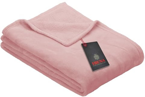 Ibena Kuscheldecke Olbia 150x200 cm - flauschig, warm & waschbar, Fleecedecke rosa einfarbig