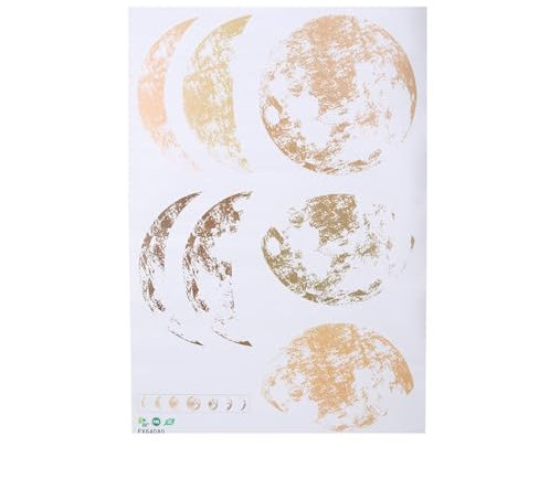 AUNMAS Wandaufkleber, 60 * 40cm Goldene Mondphase Muster Wandaufkleber Hintergrund Aufkleber Schlafzimmer Kunst Abziehbild für Home Schlafzimmer Dekoration