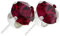 pewterhooter Women 925 Sterling Silver Crystal Stud Earrings (Ruby)