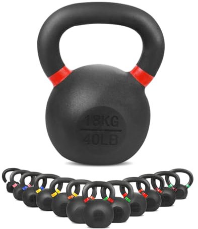 wuuhoo® Kettlebell Rocky, Kugelhantel 4kg - 32kg aus massivem Gusseisen mit Pulverbeschichtung, Gewicht aus Cast Iron, Schwunghantel für Dein Krafttraining - Fitnessgerät für Zuhause 18 kg