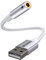 MOSWAG USB to 3.5mm Headphone Jack Audio Adapter 0.65Feet/20cm,Support USB to TRRS 4-Pole 3.5 aux Port Headset,External Stereo Sound Card for PC,Laptop,PS4,Mac etc
