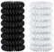 16 Stück Telefonkabel haargummi elastisch Haarband, groß Spirale Telefonkabel Zopfgummi Spiral dünns für Damen und Mädchen,8 Stück Schwarz und 8 Stück Transparent
