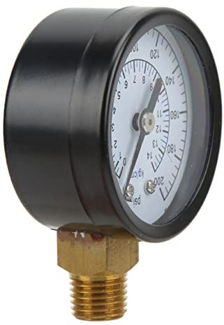 Manomètre hydraulique, 0-14kg/cm² Manomètre radial pratique en acier inoxydable 0-200psi pour pompe pour piscine