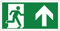 Salida de emergencia con flecha | Cartel de aluminio metal dibond de 3 mm de grosor (flecha de arriba)