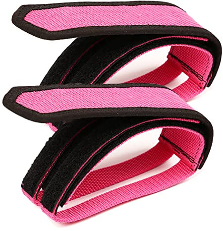 Outgeek 1 Paar Fahrradpedalriemen, Pedal-Zehenclips, Band für Fahrräder mit festem Gang (Rosa)