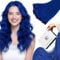 RUNATURE Blau Clip in Extensions Echthaar 35cm Clip Echthaar Extensions Bunt Blau Clip in Haarverlangerung Echthaar Glatt Haar 14 Zoll 25g